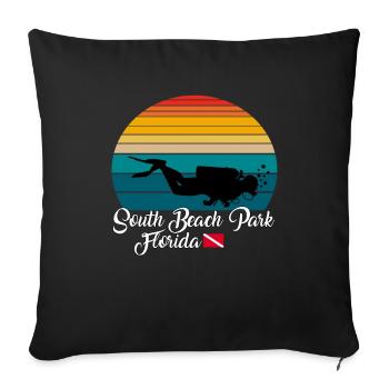 South Beach Park Floride Plongée - Housse de coussin décorative 45 x 45 cm - noir - Devant