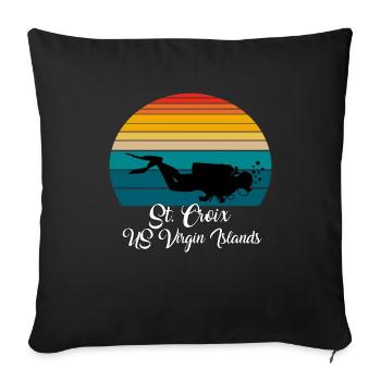 St. Croix US Virgin Islands Diving - Sofa pillowcase 17,3'' x 17,3'' (45 x 45 cm) - black - Front