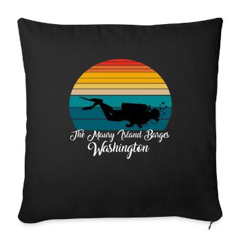 The Maury Island Barges Washington Diving - Sofa pillowcase 17,3'' x 17,3'' (45 x 45 cm) - black - Front
