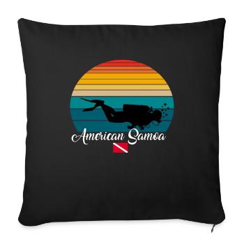 Poison de plongée sous-marine des Samoa américaines - Housse de coussin décorative 45 x 45 cm - noir - Devant