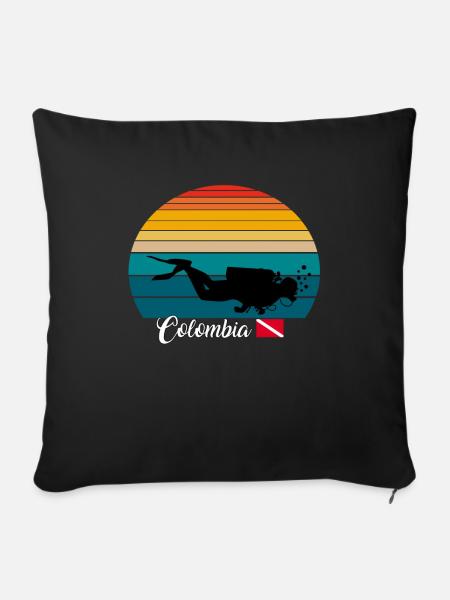 Colombia Scuba Diving Gift - Sofakissenbezug 45 x 45 cm - Schwarz