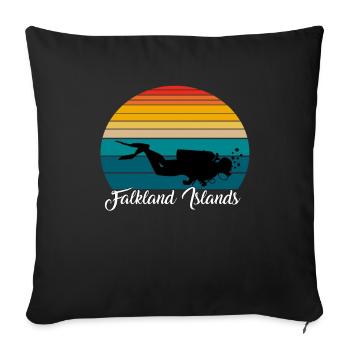 Malouines Plongée Sous-Marine Cadeau - Housse de coussin décorative 45 x 45 cm - noir - Devant