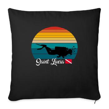 Saint Lucia Scuba Diving Poison - Sofa pillowcase 17,3'' x 17,3'' (45 x 45 cm) - black - Front