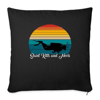 Saint Kitts and Nevis Scuba Diving Gift - Sofa pillowcase 17,3'' x 17,3'' (45 x 45 cm) - black - Front