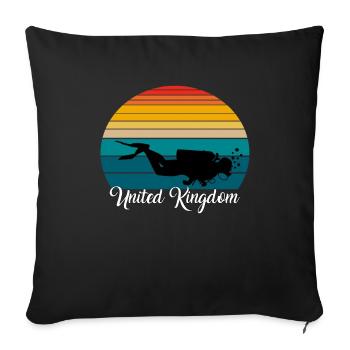 United Kingdom Scuba Diving Gift - Sofakissenbezug 45 x 45 cm - Schwarz - Vorne