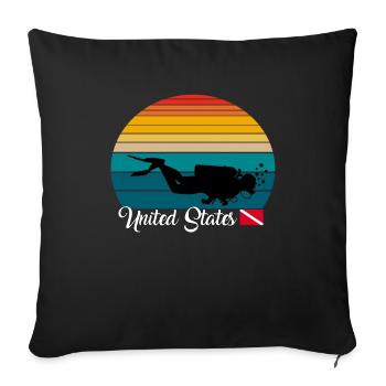 United States Scuba Diving Poison - Sofa pillowcase 17,3'' x 17,3'' (45 x 45 cm) - black - Front