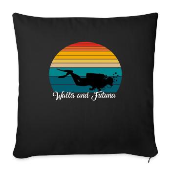 Wallis et Futuna Scuba Diving Gift - Housse de coussin décorative 45 x 45 cm - noir - Devant