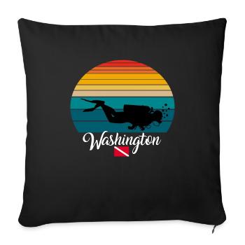 Washington Scuba Diving Gift - Sofakissenbezug 45 x 45 cm - Schwarz - Vorne