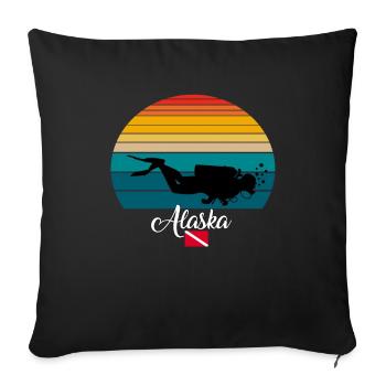 Alaska Scuba Diving Gift - Sofakissenbezug 45 x 45 cm - Schwarz - Vorne