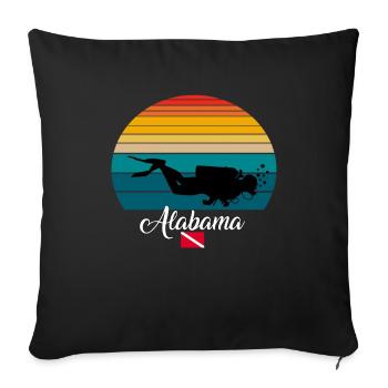 Alabama Scuba Diving Gift - Sofakissenbezug 45 x 45 cm - Schwarz - Vorne