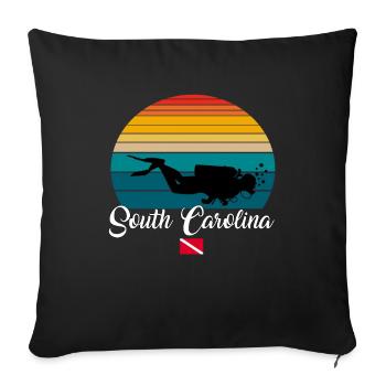 South Carolina Scuba Diving Gift - Sofakissenbezug 45 x 45 cm - Schwarz - Vorne