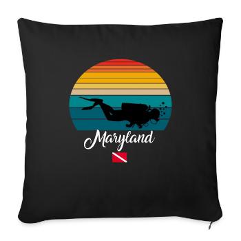 Maryland Scuba Diving Gift - Sofakissenbezug 45 x 45 cm - Schwarz - Vorne