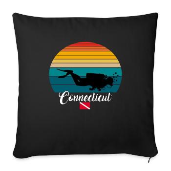 Connecticut Scuba Diving Gift - Sofakissenbezug 45 x 45 cm - Schwarz - Vorne