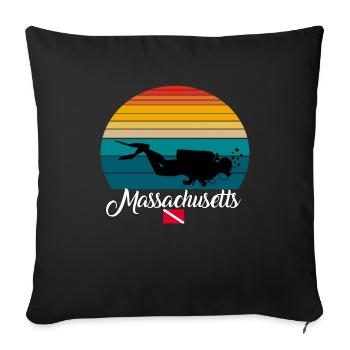 Massachusetts Scuba Diving Gift - Sofakissenbezug 45 x 45 cm - Schwarz - Vorne