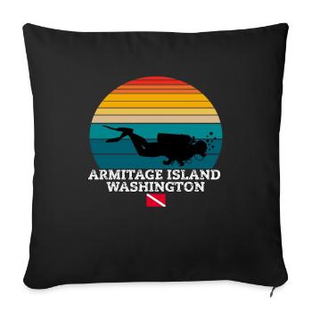 Armitage Island US Island Plongée sous-marine - Housse de coussin décorative 45 x 45 cm - noir - Devant