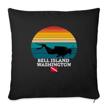 Bell Island Us Island Plongée sous-marine - Housse de coussin décorative 45 x 45 cm - noir - Devant