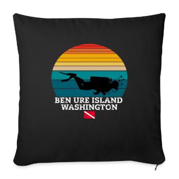 Ben Ure Island US Island Plongée sous-marine - Housse de coussin décorative 45 x 45 cm - noir - Devant