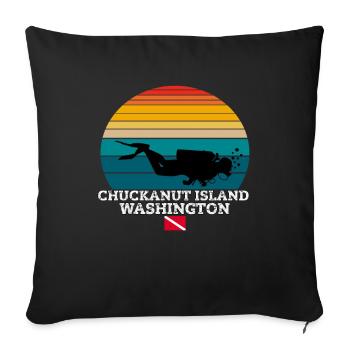 Chuckanut Island Us Island Plongée sous-marine - Housse de coussin décorative 45 x 45 cm - noir - Devant