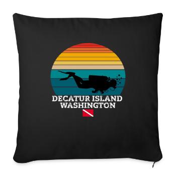 Decatur Island US Island Plongée sous-marine - Housse de coussin décorative 45 x 45 cm - noir - Devant