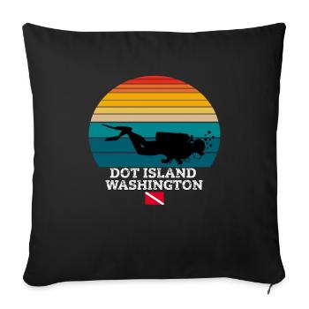 Dot Island Us Island Plongée sous-marine - Housse de coussin décorative 45 x 45 cm - noir - Devant