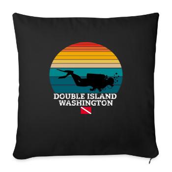 Double Island US Island Plongée sous-marine - Housse de coussin décorative 45 x 45 cm - noir - Devant