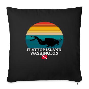 Flattop Island US Island Plongée sous-marine - Housse de coussin décorative 45 x 45 cm - noir - Devant