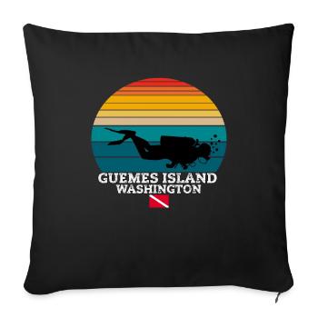 Guemes Island US Island Diving - Sofa pillowcase 17,3'' x 17,3'' (45 x 45 cm) - black - Front