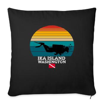 Ika Island US Island Diving - Sofa pillowcase 17,3'' x 17,3'' (45 x 45 cm) - black - Front