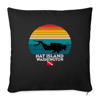 Hat Island US Island Diving - Sofa pillowcase 17,3'' x 17,3'' (45 x 45 cm) - black - Front