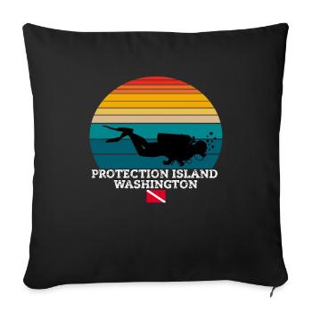 Protection Island US Island Plongée - Housse de coussin décorative 45 x 45 cm - noir - Devant