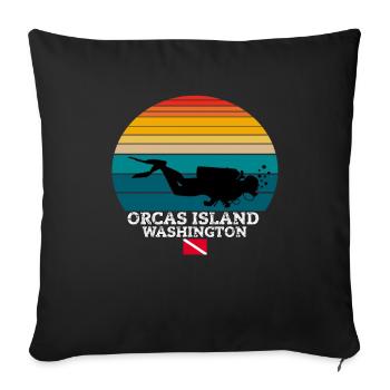Orcas Island US Island Diving - Sofa pillowcase 17,3'' x 17,3'' (45 x 45 cm) - black - Front