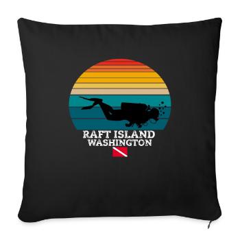 Raft Island US Island Diving - Sofa pillowcase 17,3'' x 17,3'' (45 x 45 cm) - black - Front