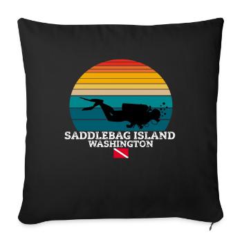 Saddlebag Island US Island Plongée sous-marine - Housse de coussin décorative 45 x 45 cm - noir - Devant