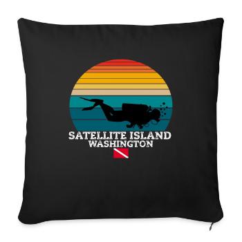 Satellite Island US Island Scuba Diving - Sofakissenbezug 45 x 45 cm - Schwarz - Vorne