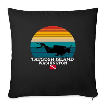 Tatoosh Island Us Island Plongée sous-marine - Housse de coussin décorative 45 x 45 cm - noir - Devant