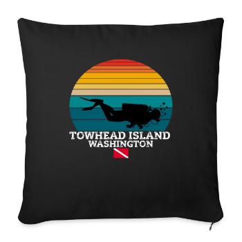 Towhead Island Us Island Plongée sous-marine - Housse de coussin décorative 45 x 45 cm - noir - Devant