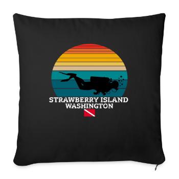 Strawberry Island Us Island Plongée sous-marine - Housse de coussin décorative 45 x 45 cm - noir - Devant
