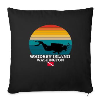 Whidbey Island Plongée sous-marine sur l’île américaine - Housse de coussin décorative 45 x 45 cm - noir - Devant