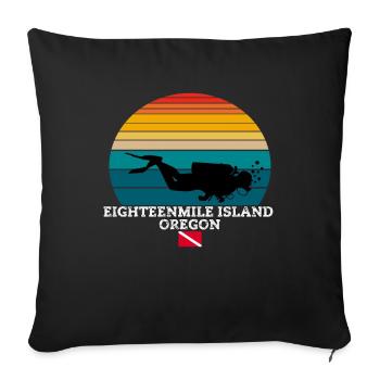 Eighteenmile Island US Island Diving - Sofa pillowcase 17,3'' x 17,3'' (45 x 45 cm) - black - Front