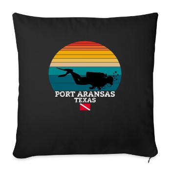Port Aransas US Island Diving - Sofakissenbezug 45 x 45 cm - Schwarz - Vorne