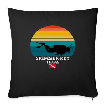 Skimmer Key US Island Plongée - Housse de coussin décorative 45 x 45 cm - noir - Devant