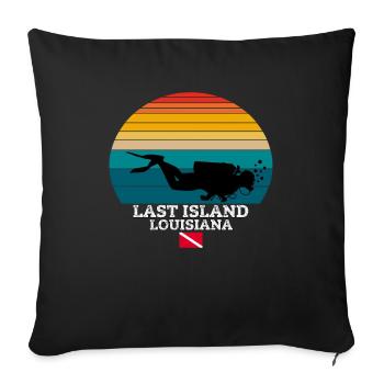 Last Island US Island Diving - Sofa pillowcase 17,3'' x 17,3'' (45 x 45 cm) - black - Front