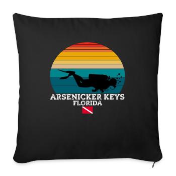 Arsenicker Keys US Island Diving - Sofakissenbezug 45 x 45 cm - Schwarz - Vorne