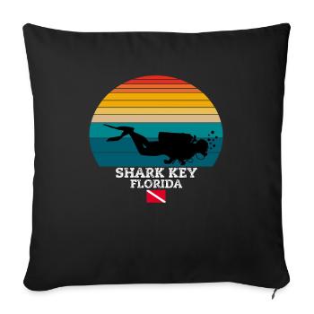 Shark Key US Island Diving - Sofakissenbezug 45 x 45 cm - Schwarz - Vorne
