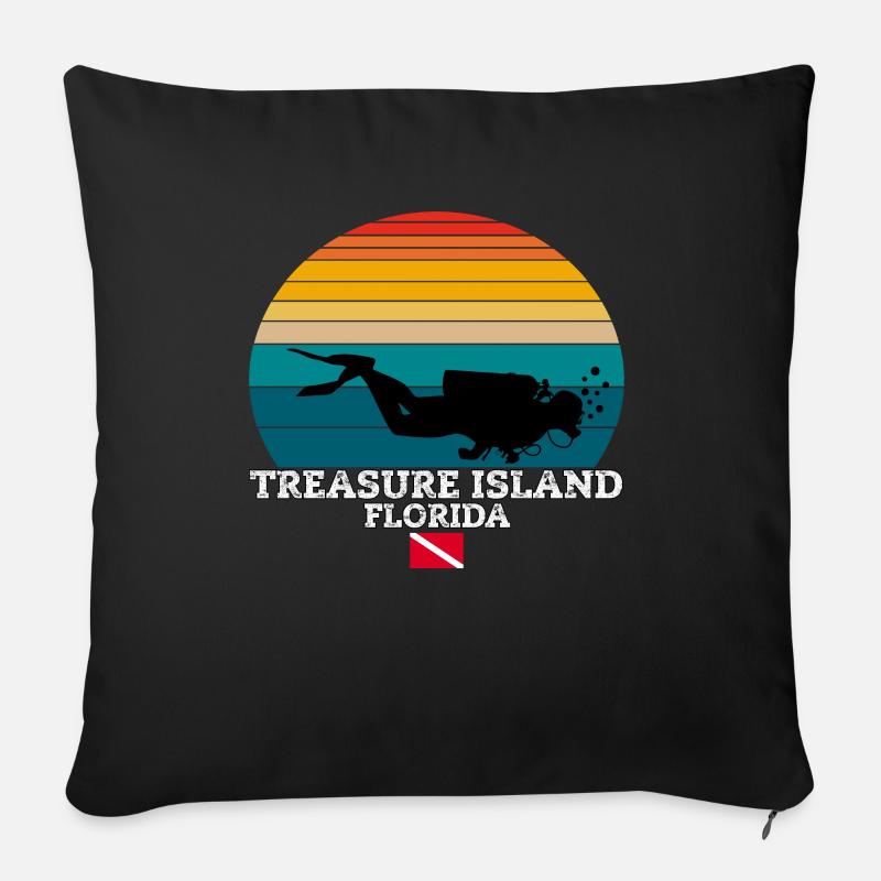 Treasure Island US Island Diving - Sofakissenbezug 45 x 45 cm - Schwarz