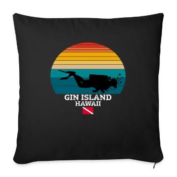 Gin Island US Island Diving - Sofakissenbezug 45 x 45 cm - Schwarz - Vorne