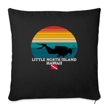Little North Island US Island Diving - Sofa pillowcase 17,3'' x 17,3'' (45 x 45 cm) - black - Front