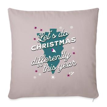 Let's do Christmas Differently This Year - Sofa pillowcase 17,3'' x 17,3'' (45 x 45 cm) - light taupe - Front