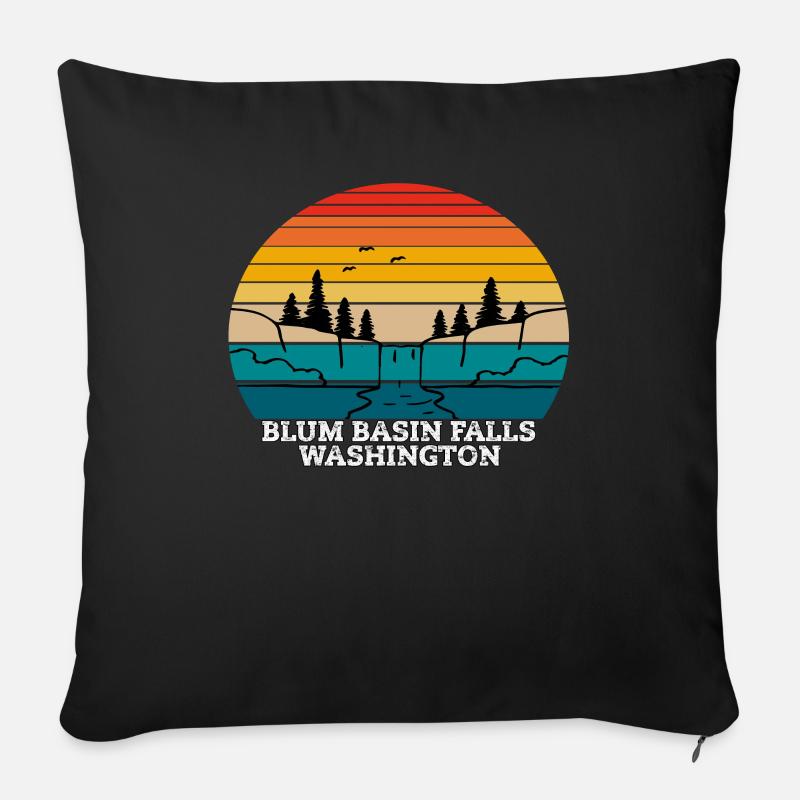 Blum Basin Falls Washington - Sofa pillowcase 17,3'' x 17,3'' (45 x 45 cm) - black