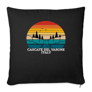 Cascate del Varone Italy - Sofa pillowcase 17,3'' x 17,3'' (45 x 45 cm) - black - Front